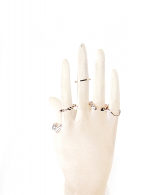 5 Pieces Asssorted Fashionable Ring Set RZ320009 GOLD